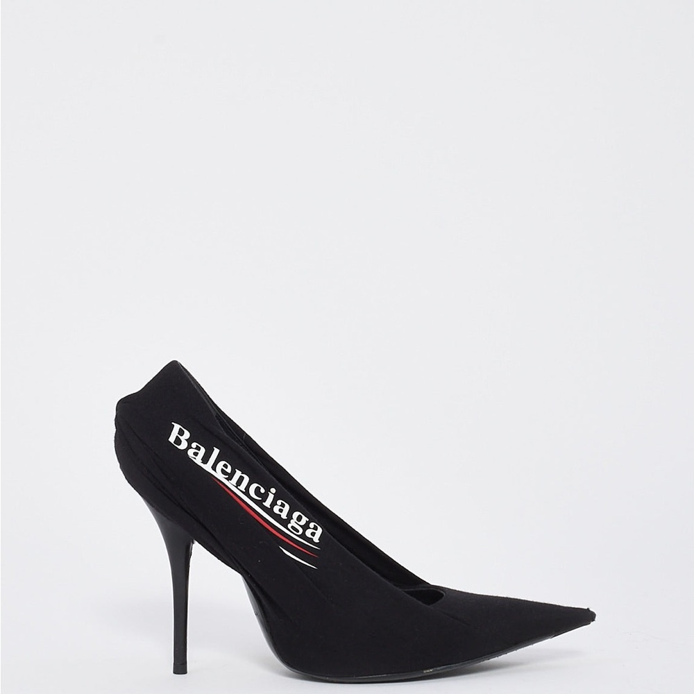 Balenciaga Runway Knife Pumps 2017 Dark Navy Size 39 Stiletto Heels - Picture 7 of 9
